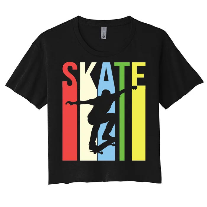 Retro Skate Logo Women's Crop Top Tee