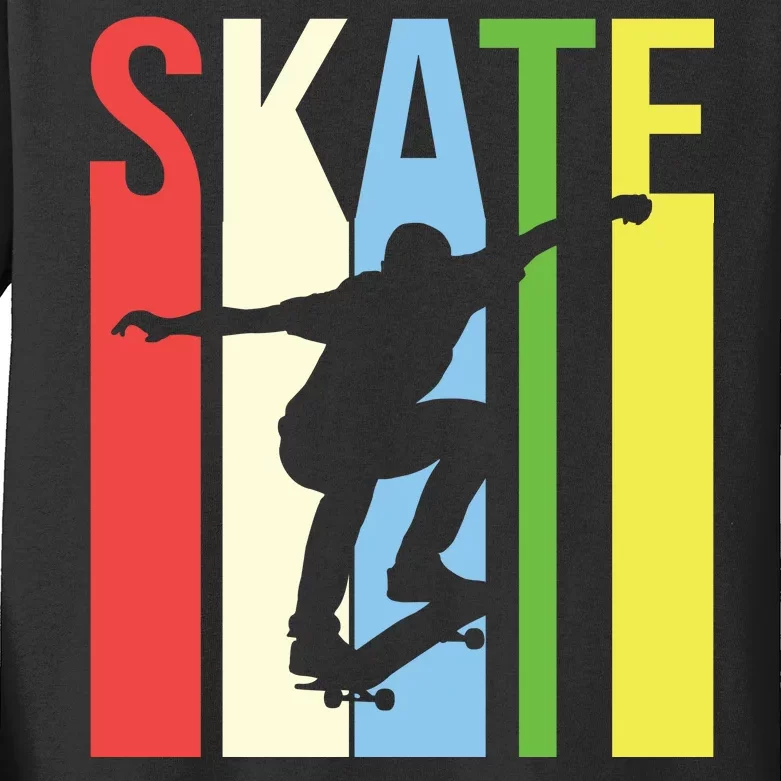 Retro Skate Logo Kids Long Sleeve Shirt