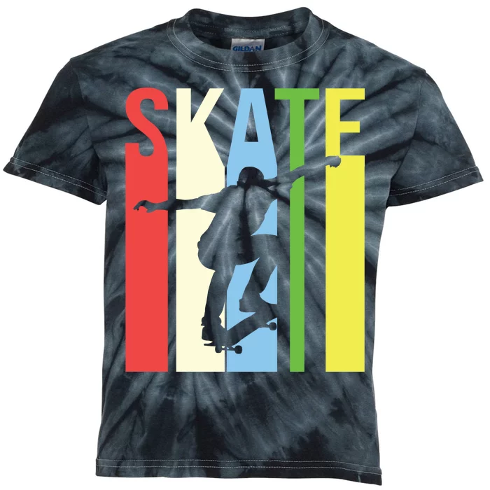 Retro Skate Logo Kids Tie-Dye T-Shirt