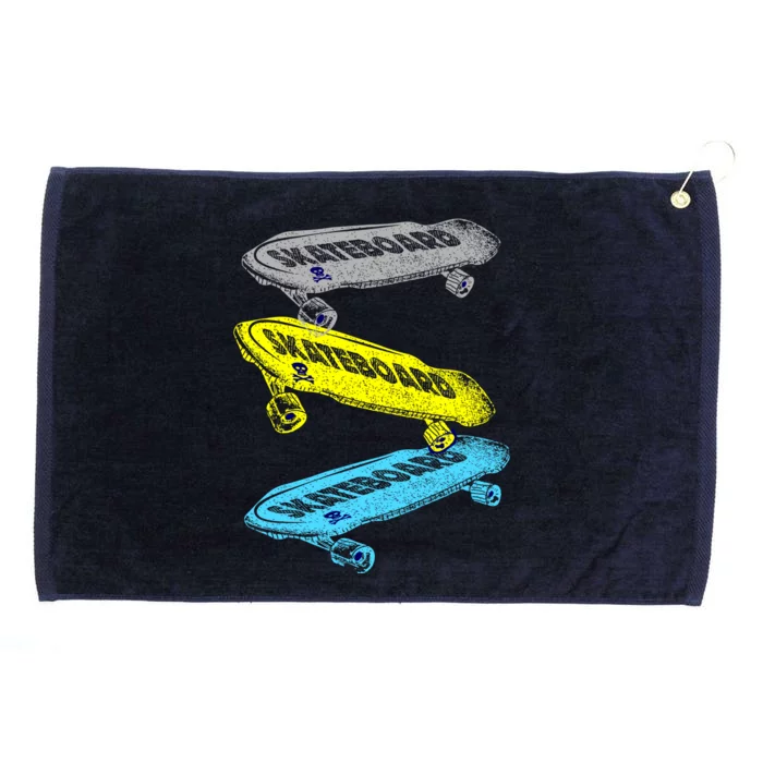 Retro Skateboards Grommeted Golf Towel