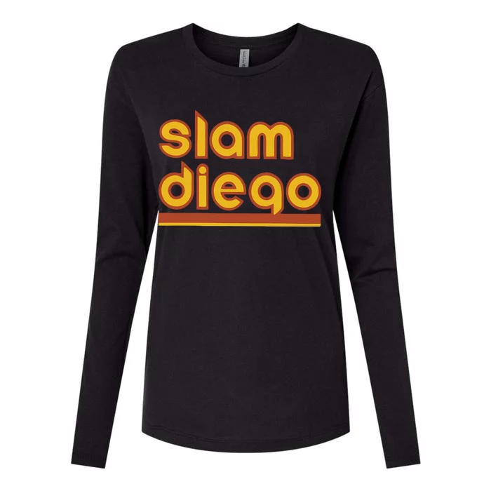 Retro Slam Diego Baseball San Fan Womens Cotton Relaxed Long Sleeve T-Shirt