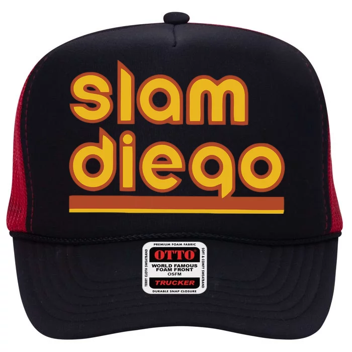 Retro Slam Diego Baseball San Fan High Crown Mesh Trucker Hat