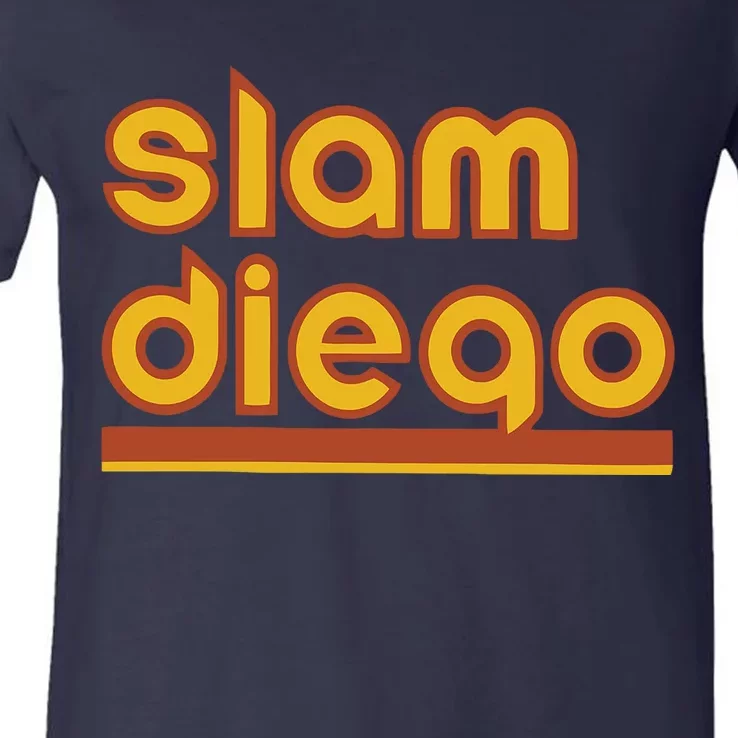 Retro Slam Diego Baseball San Fan V-Neck T-Shirt