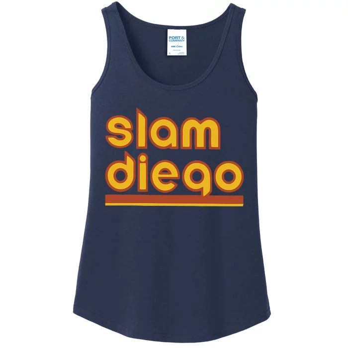 Retro Slam Diego Baseball San Fan Ladies Essential Tank