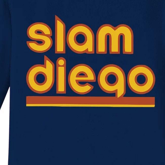 Retro Slam Diego Baseball San Fan Baby Long Sleeve Bodysuit