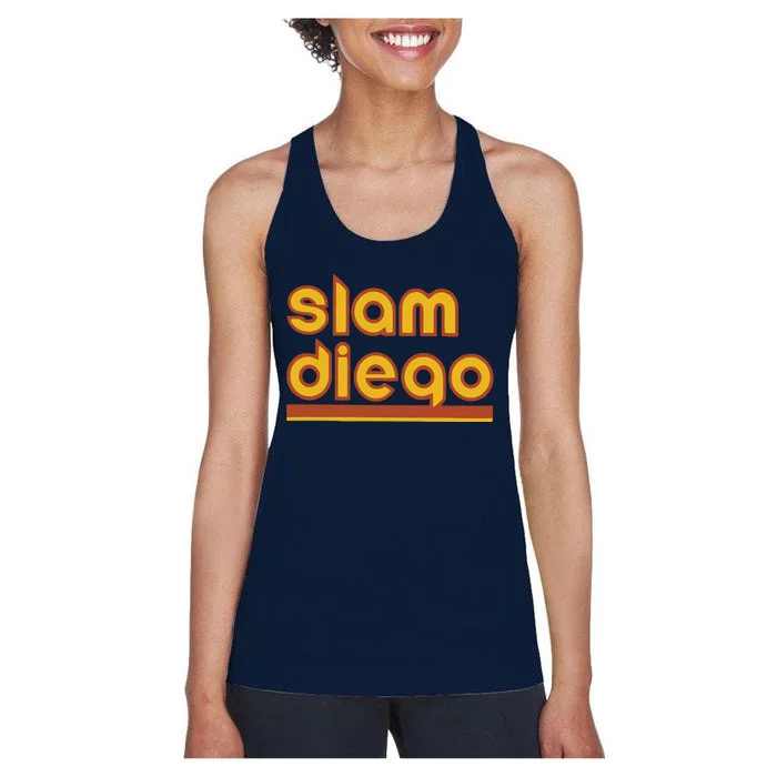 Retro Slam Diego Baseball San Fan Women's Racerback Tank