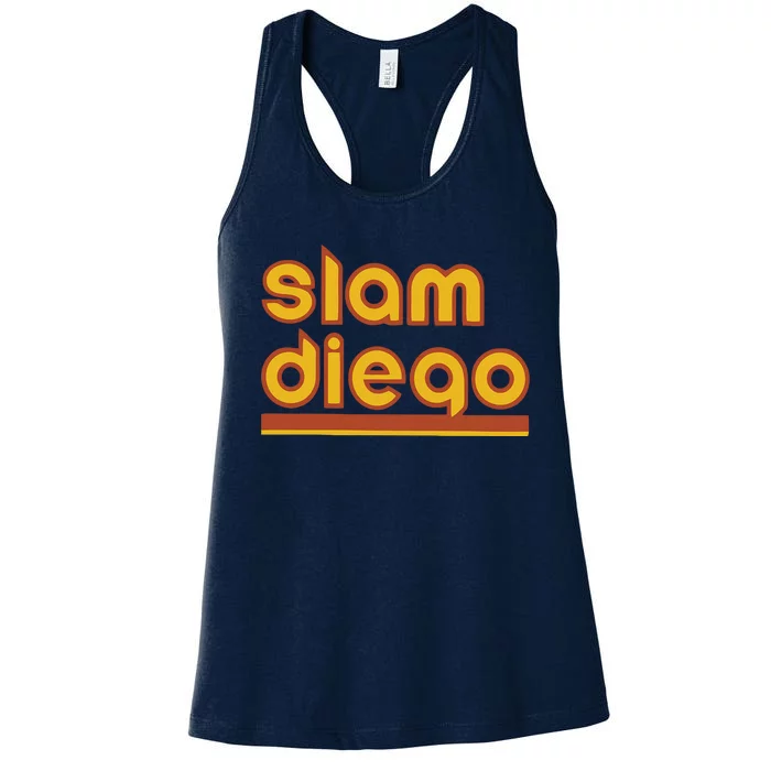 Retro Slam Diego Baseball San Fan Women's Racerback Tank