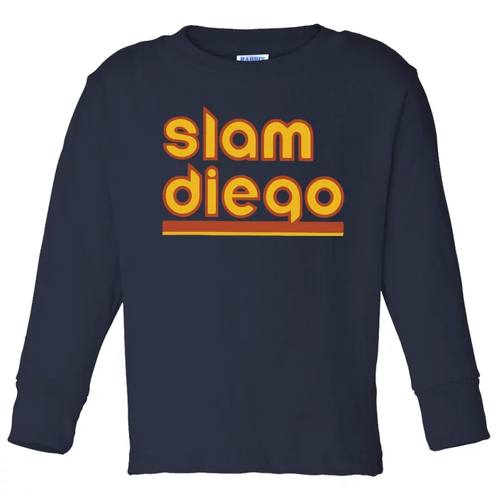 Retro Slam Diego Baseball San Fan Toddler Long Sleeve Shirt