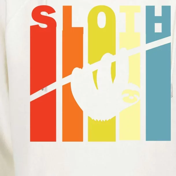 Retro Sloth Womens Funnel Neck Pullover Hood