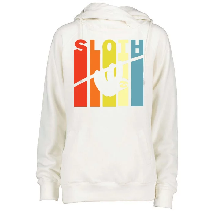 Retro Sloth Womens Funnel Neck Pullover Hood