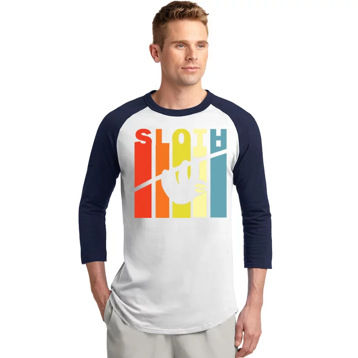 Retro Sloth Baseball Sleeve Shirt