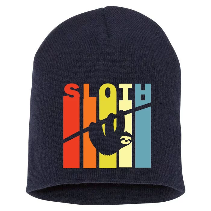 Retro Sloth Short Acrylic Beanie