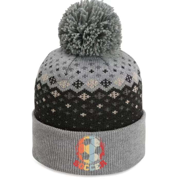 Retro Soccer Ball The Baniff Cuffed Pom Beanie