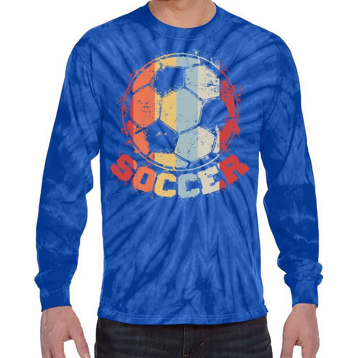 Retro Soccer Ball Tie-Dye Long Sleeve Shirt