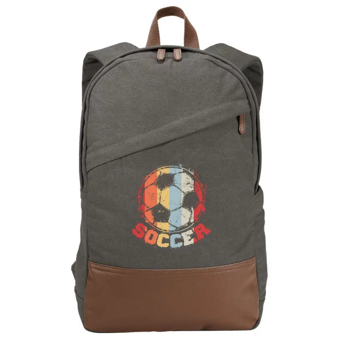 Retro Soccer Ball Cotton Canvas Backpack