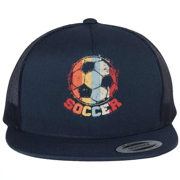 Retro Soccer Ball Flat Bill Trucker Hat