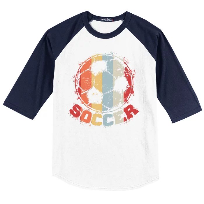 Retro Soccer Ball Baseball Sleeve Shirt