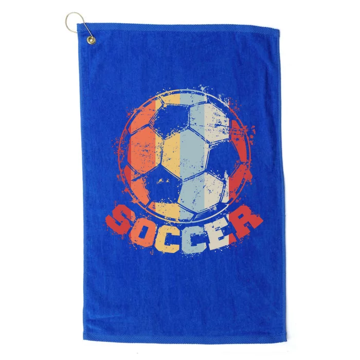 Retro Soccer Ball Platinum Collection Golf Towel