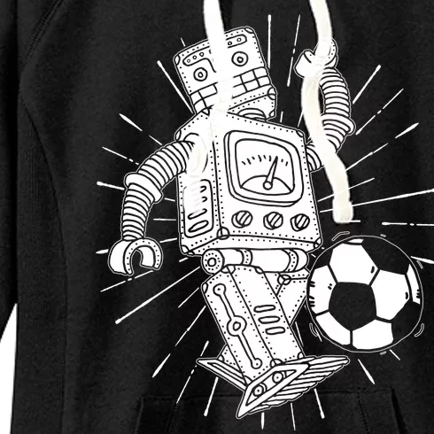 Retro Soccer Robot Women's Fleece Hoodie