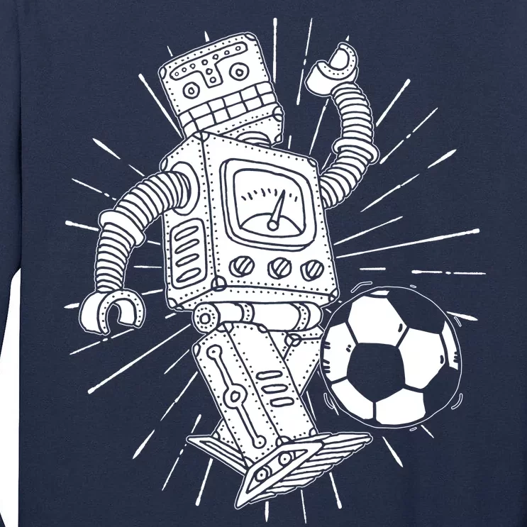 Retro Soccer Robot Tall Long Sleeve T-Shirt