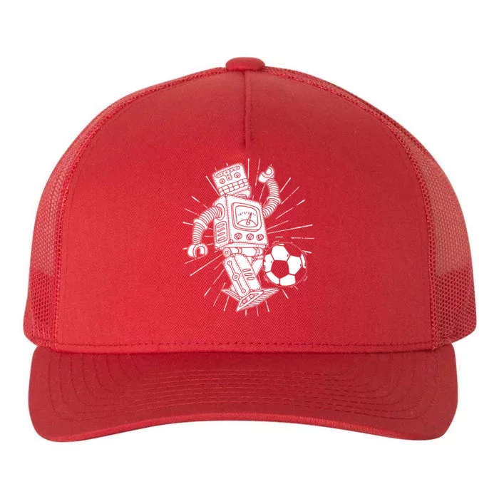 Retro Soccer Robot Yupoong Adult 5-Panel Trucker Hat