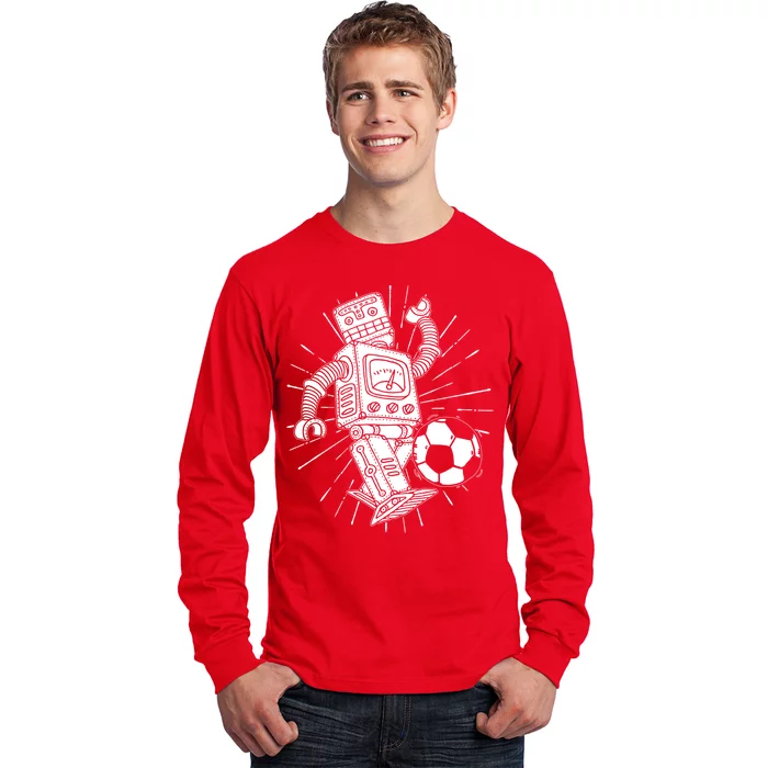 Retro Soccer Robot Long Sleeve Shirt