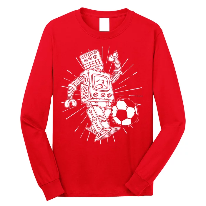 Retro Soccer Robot Long Sleeve Shirt