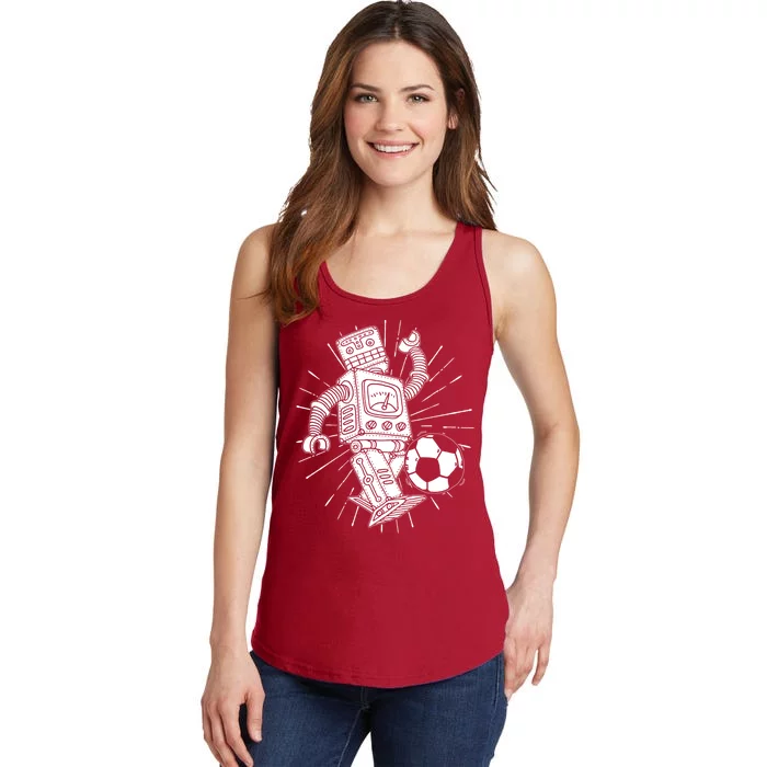 Retro Soccer Robot Ladies Essential Tank