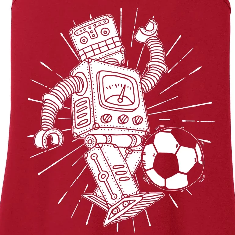 Retro Soccer Robot Ladies Essential Tank