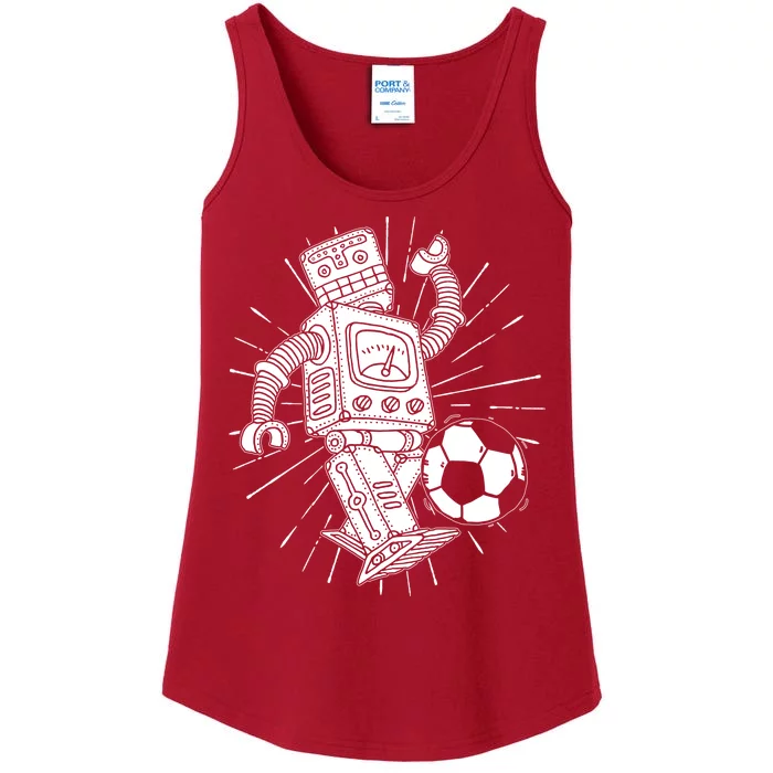 Retro Soccer Robot Ladies Essential Tank