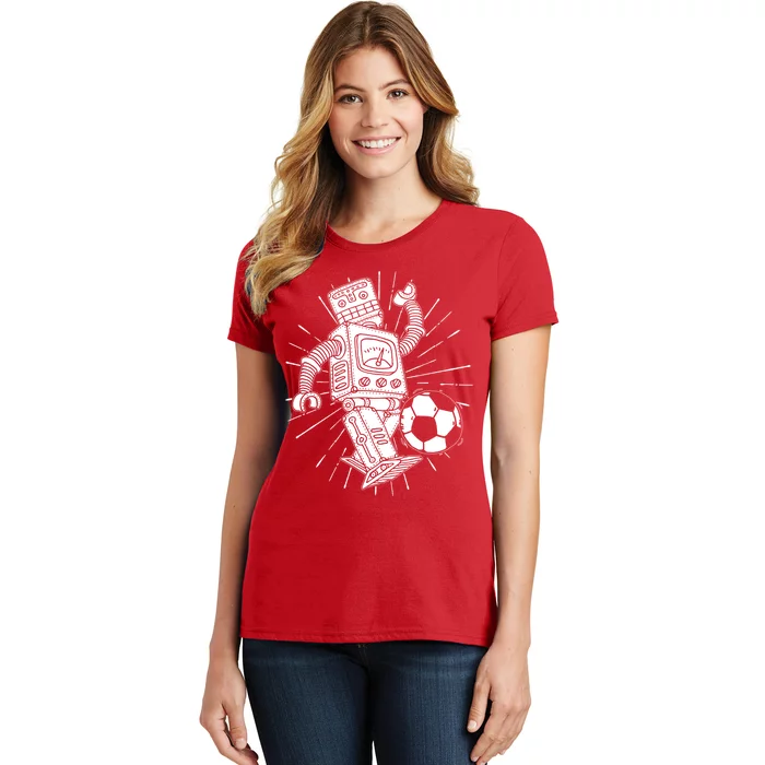 Retro Soccer Robot Women's T-Shirt