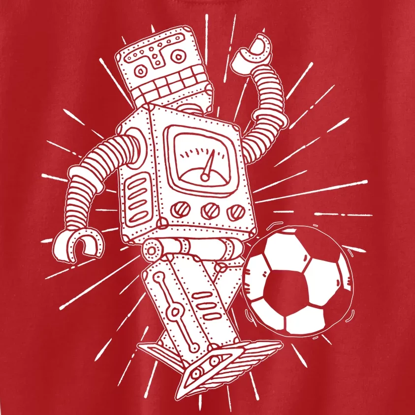 Retro Soccer Robot Kids Sweatshirt