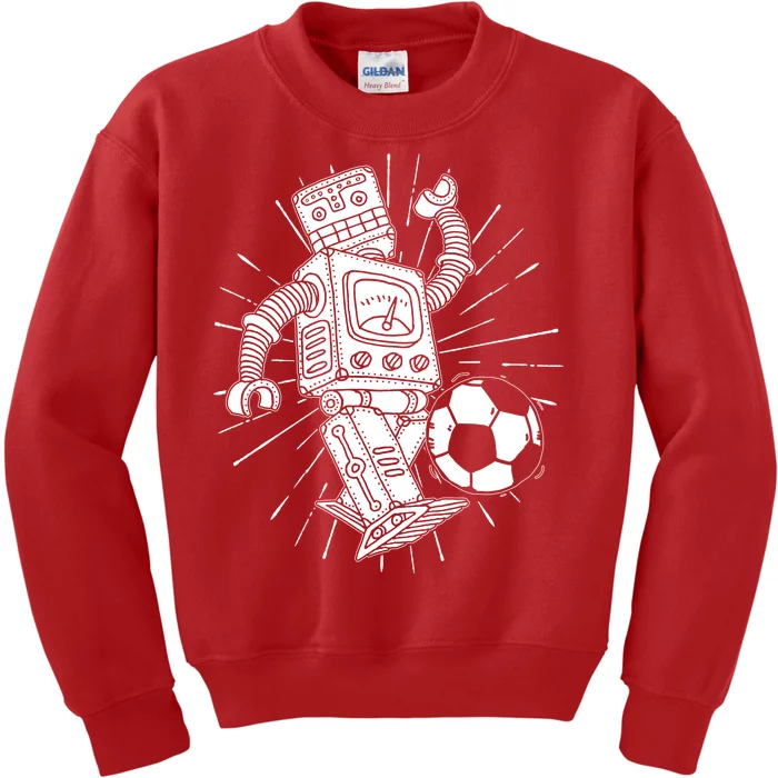 Retro Soccer Robot Kids Sweatshirt