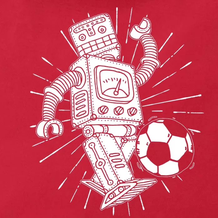 Retro Soccer Robot Zip Tote Bag