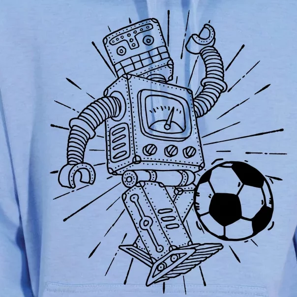 Retro Soccer Robot Unisex Surf Hoodie