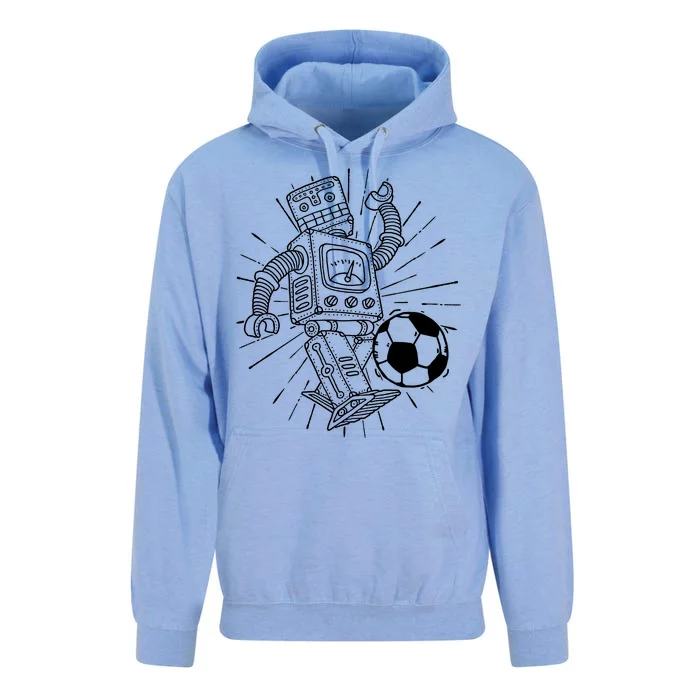 Retro Soccer Robot Unisex Surf Hoodie