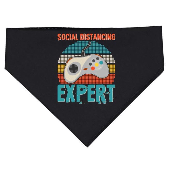 Retro Social Distancing Expert Video Gamer USA-Made Doggie Bandana