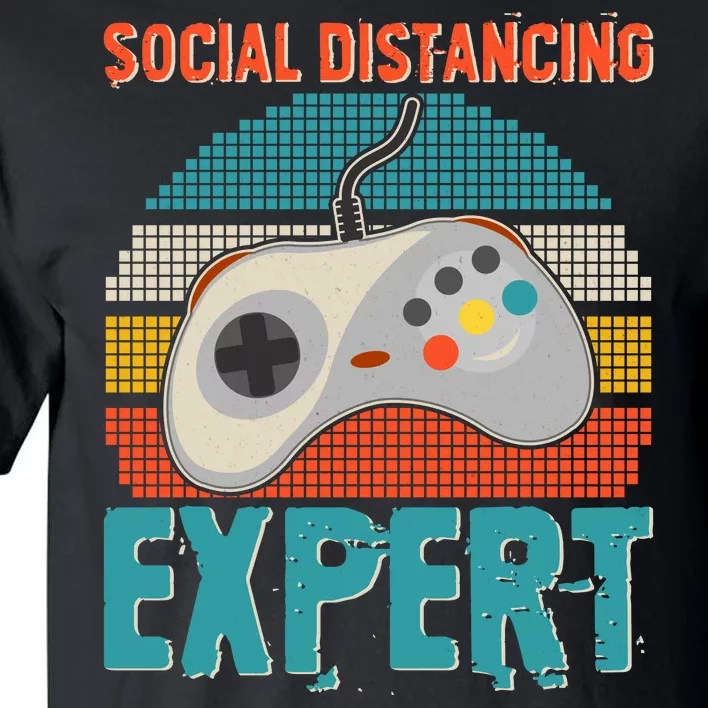 Retro Social Distancing Expert Video Gamer Tall T-Shirt