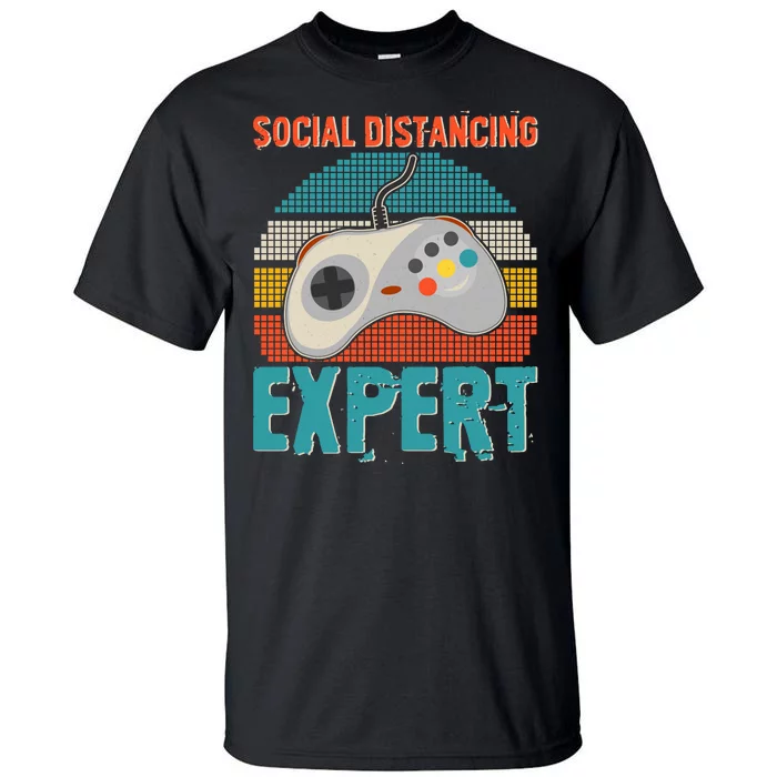 Retro Social Distancing Expert Video Gamer Tall T-Shirt