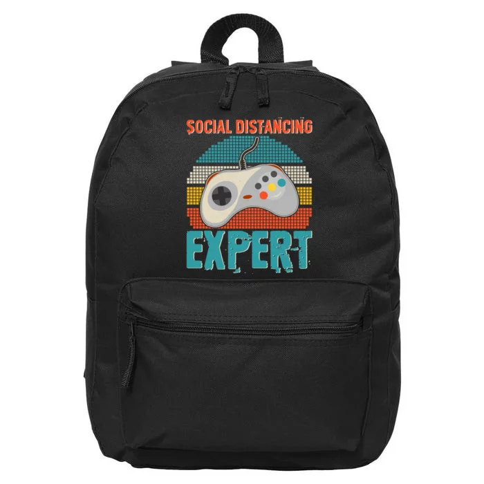 Retro Social Distancing Expert Video Gamer 16 in Basic Backpack