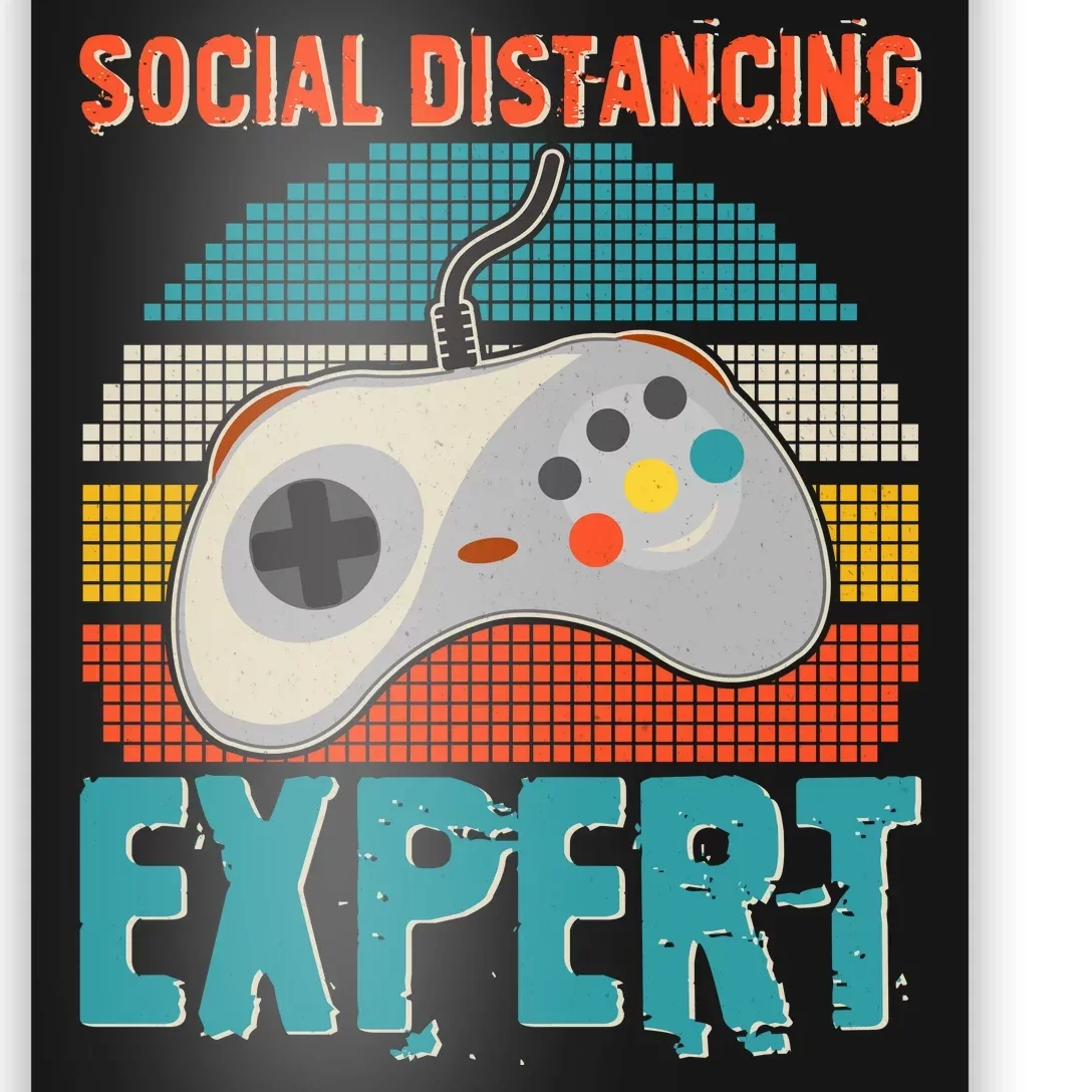 Retro Social Distancing Expert Video Gamer Poster