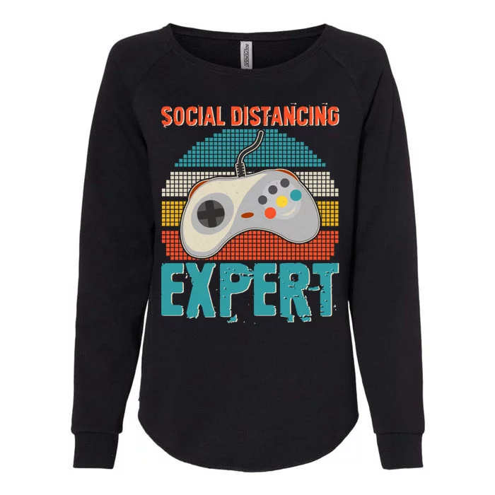 Retro Social Distancing Expert Video Gamer Womens California Wash Sweatshirt