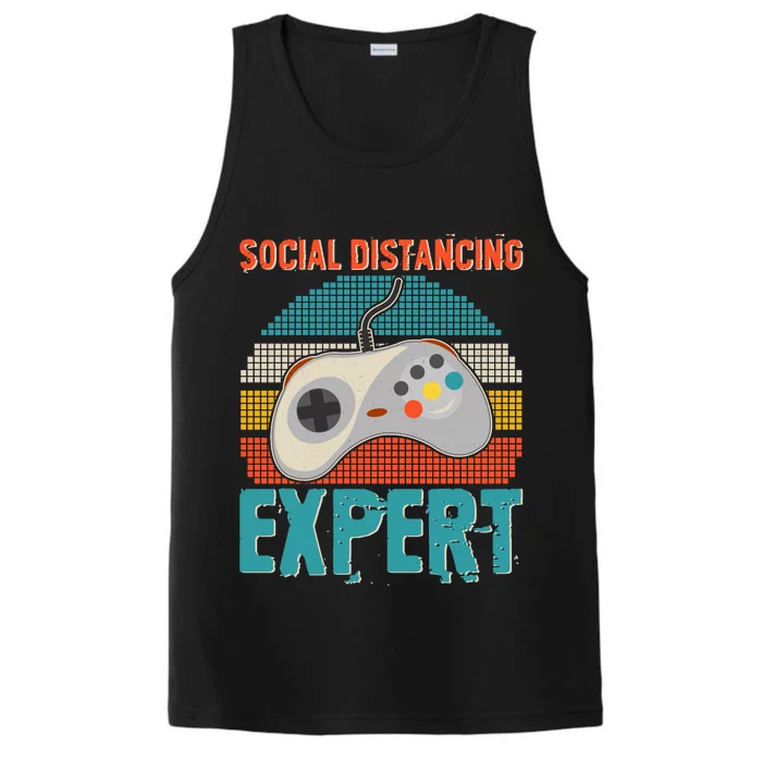 Retro Social Distancing Expert Video Gamer Performance Tank