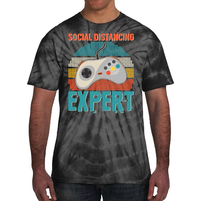 Retro Social Distancing Expert Video Gamer Tie-Dye T-Shirt