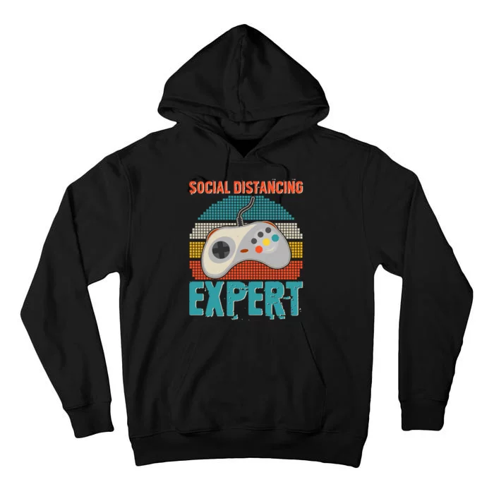 Retro Social Distancing Expert Video Gamer Tall Hoodie