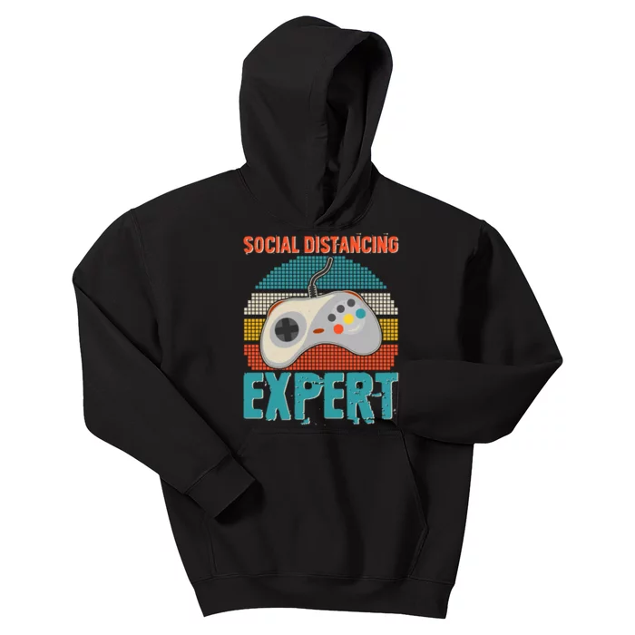 Retro Social Distancing Expert Video Gamer Kids Hoodie