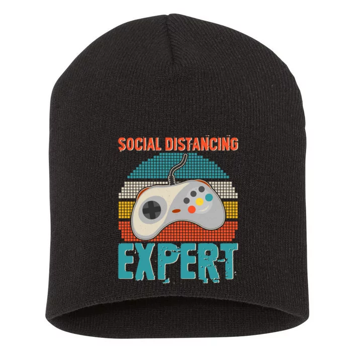 Retro Social Distancing Expert Video Gamer Short Acrylic Beanie