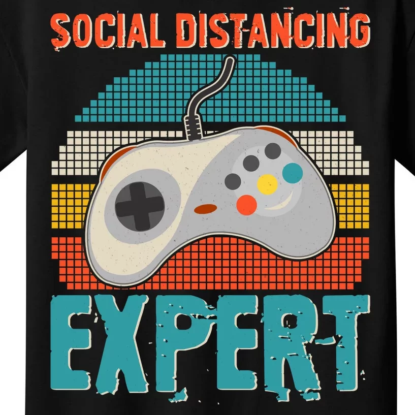 Retro Social Distancing Expert Video Gamer Kids T-Shirt