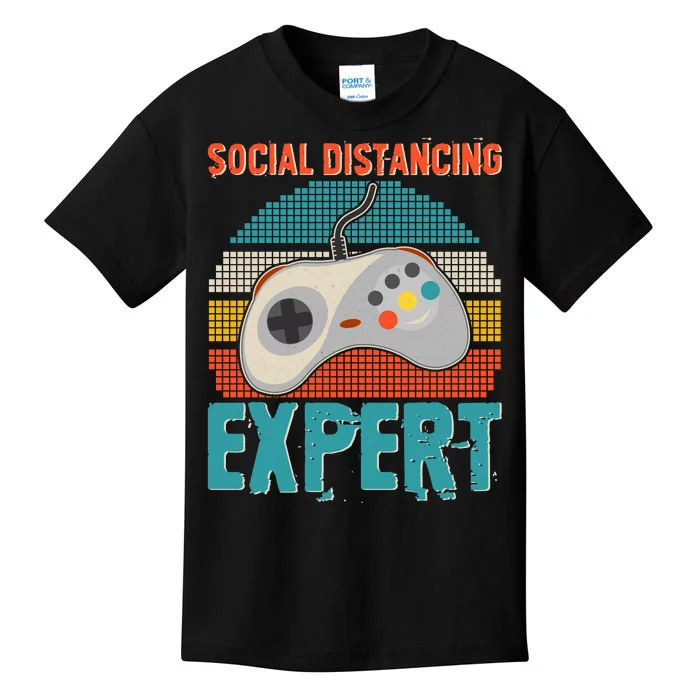 Retro Social Distancing Expert Video Gamer Kids T-Shirt