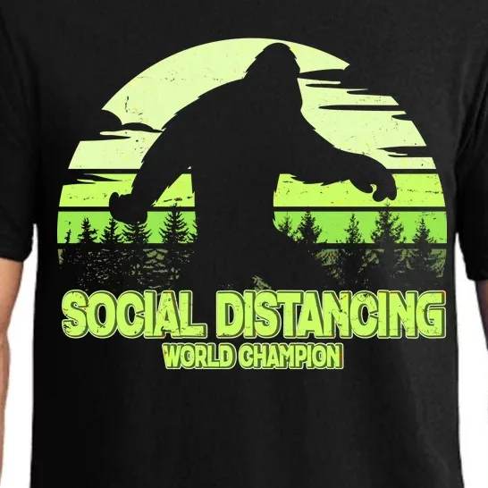 Retro Social Distancing World Champion Sasquatch Pajama Set